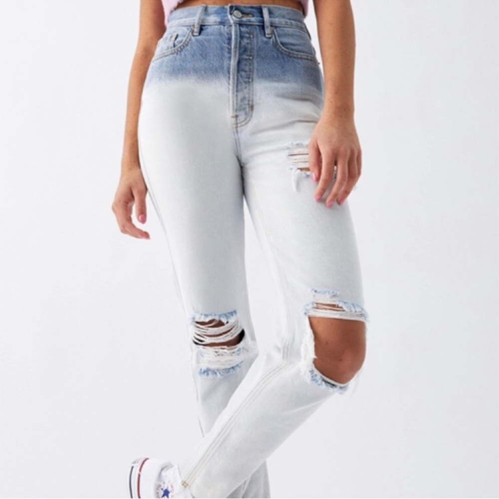 PacSun Blue Ombre Distressed Boyfriend Jeans